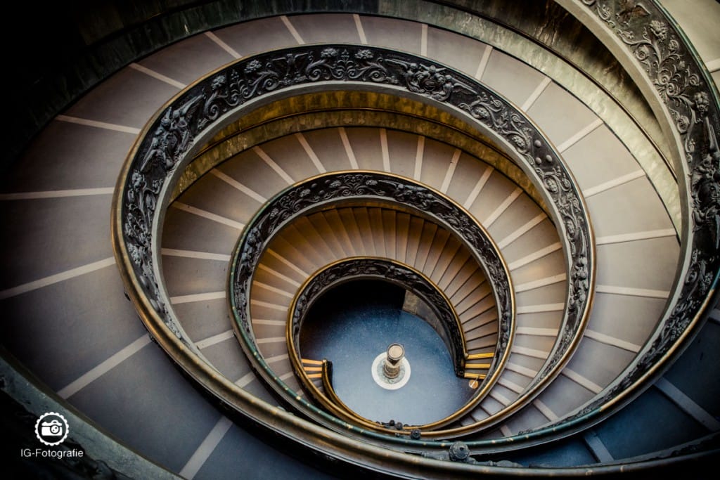 Wer Treppen mag, sollte sich die Treppe in den vatikanischen Museen nicht entgehen lassen!