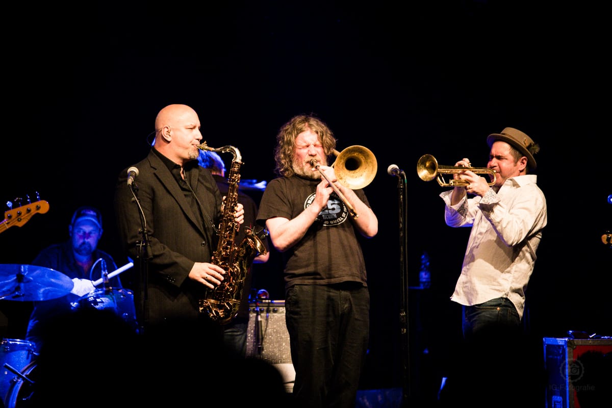 The horn section from the Asbury Jukes