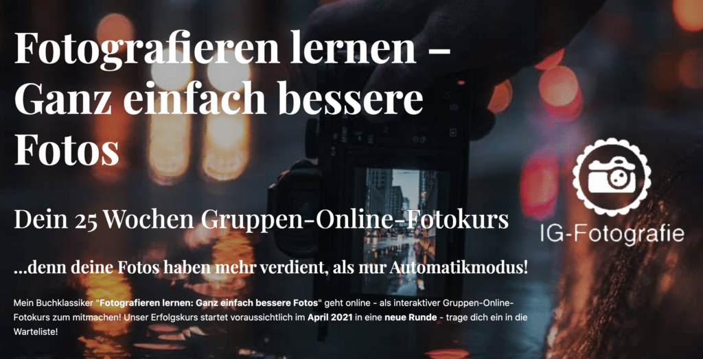 Fotografieren lernen - Onlinekurs