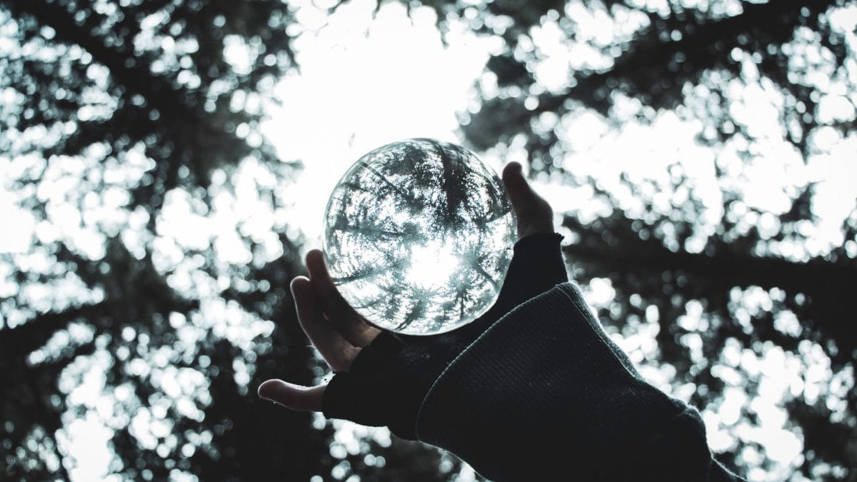 close up photo of person holding lensball