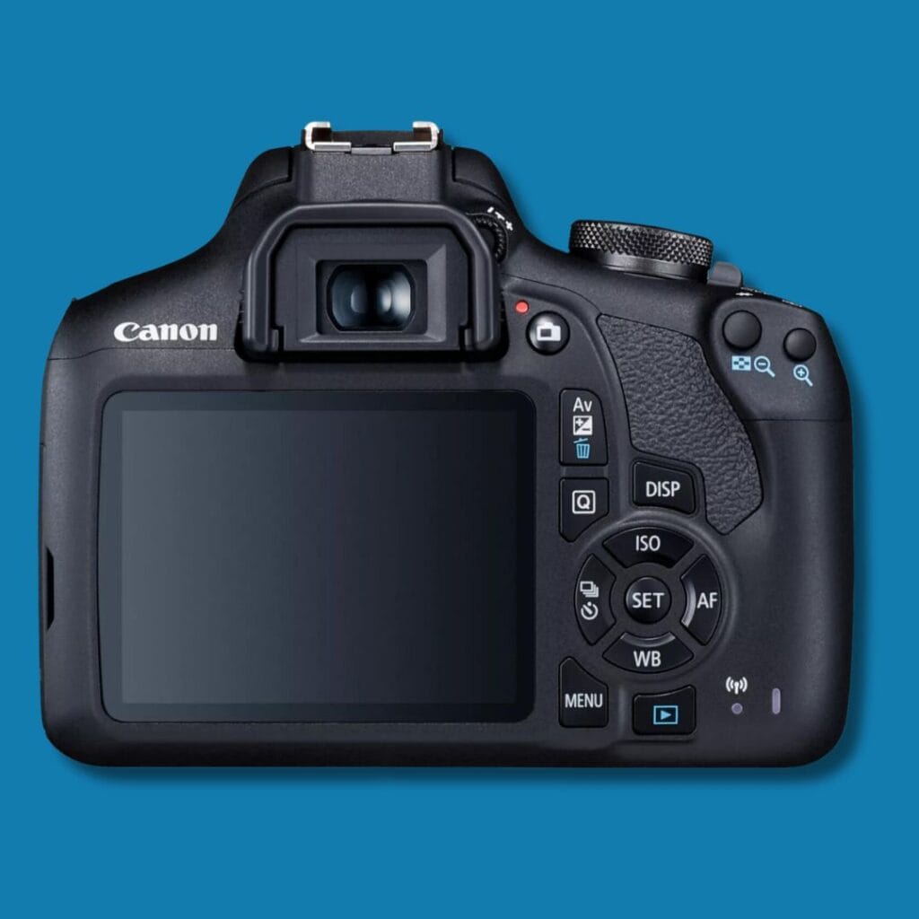 Die Canon EOS 2000D - von hinten