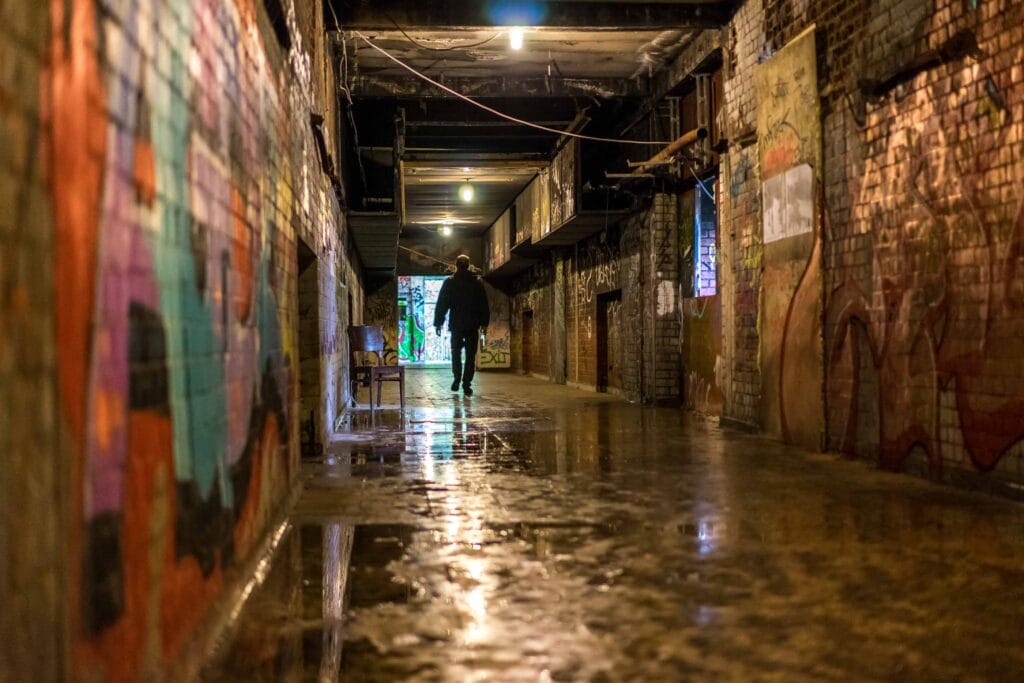 Die Gänge der Abhörstation Teufelsberg in Berlin